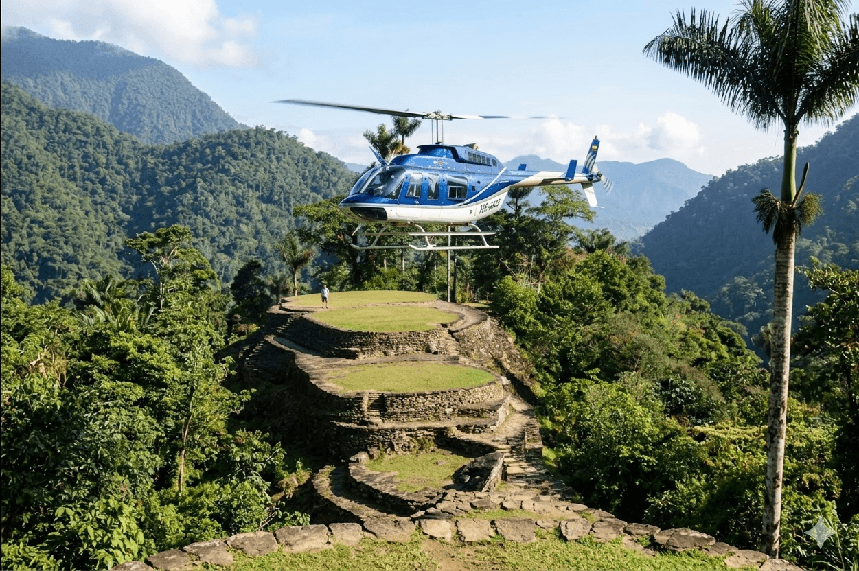 Tour Ciudad Perdida en helicóptero